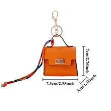 NYXIA Mini Square Leather Bag Charm Bag Pendant Light Luxury Cute Bag Pendant Fashion Decor Accessories Creative Keychain Women Gift Lipstick Bag Earphone Charter Bag Wallet Mini Purse Coin Wallet For Women Wallet Mini Wallet Purse Wallet - Multicolor - View 12