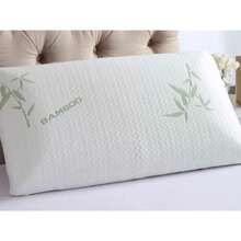 Memory Foam Bamboo Pillows 2 Pack-Soft Bounce Back Bamboo Pillows-Neck & Shoulder Support- 2 Pack Memory Foam Pillows With Bamboo Cover -Twin Pillowpack - 預設 - 查看 5