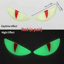New Luminous 3D Devil Eyes Decal Stickers, Motorcycle, Electric Bike, Car Accessories, Universal Fit - Multicolor - View 15