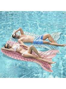 1 pezzo Materasso gonfiabile a forma di sirena, disponibile in rosso e blu, con oggetti galleggianti per feste in piscina e in acqua, adatto per feste a tema sirena, intrattenimento in spiaggia, giochi in spiaggia, regali estivi, feste di vacanza, vacanze e relax. Puoi sdraiarti felicemente tutto il giorno.