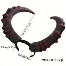 1pc Demon Horns Headband - Black Color, Animal Themed Party Accessory Suitable For Halloween, Carnival And Cosplay Events - Lightweight And Durable Design, Halloween Costume - Black - View 7