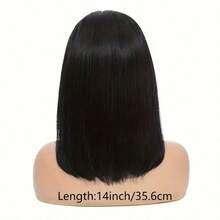Bangs Human Hair 180 Density 2x1 Straight Short Bob Wig Human Hair Glueless Realistic Look HD Lace Human Hair Bang Bob Wig - Natural Black - View 11