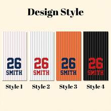 Striped Personalized Baseball Beach Towel, Custom Baseball Team Gifts, Baseball Trip Gifts, Baseball Pool Towel Gift, Baseball Player Gifts - Multicolor - View 4