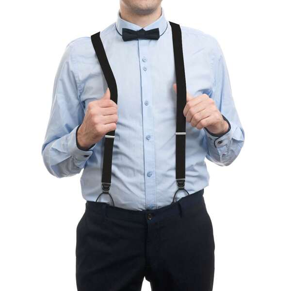6-Knopf Klassischer Vintage Stil Herren Hosenträger, Y-Form Design, geeignet für Große Größen und große Männer, Lässig oder Formelle Kleidung mit Hosen, Shorts