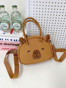 新款时尚水豚贝壳包，卡皮巴拉立体手提包，可爱女生斜挎包，适合初中高中大学生书包。