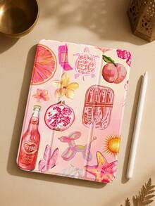 A Beautiful Animal And Soda Combination Painted Transparent Flat Protective Case With Folding Function, Suitable For Various Styles, Supports Eye-Rest And Wake-Up Functions, Making It An Ideal Choice For Festival Gifts, Birthday Gifts And New Year Gifts - White - View 8