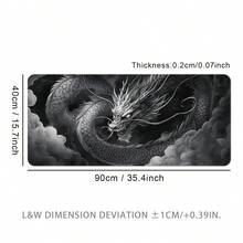 超大尺寸飞龙图案鼠标垫，游戏桌垫，大号键盘垫，可水洗，橡胶防滑底，锁边工艺，礼品鼠标垫，桌面保护垫，学习桌垫，多种尺寸可选，电脑键盘垫，笔记本电脑垫，游戏鼠标垫，桌面配件，办公用品，办公桌配件，鼠标垫，桌面鼠标垫 - 雲中龍 - 查看 14