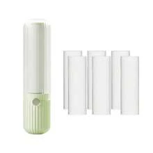 1pc Portable High-Grade ABS Material Mini Lint Remover In Cream & Contrast Color, Reusable T-Shape Fabric Clothes Pet Hair Remover, Daily Universal Pet Supplies