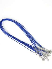 50 件随机混色皮绳项链蜡绳带扣可调节编织绳适用于 DIY 项链手链首饰制作