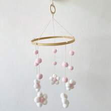 1 Stück Nordische Haarball Blumen Windspiel Bettglocke Baby Zimmer Kinderzimmer Kinderkleidung Laden Windspiel Dekoration