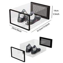 Household Dust-Proof Storage Shoe Box Transparent Thickened PP Plastic Flip Box Foldable Dormitory Moisture-Proof Shoe Cabinet - Nhiều màu - Xem 2