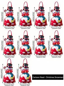 1 pieza/5 piezas/10 piezas Bolsas de regalo de Navidad, Bolsa de regalos de Papá Noel, Bolso de muñeco de nieve navideño, bolsas de Apple para regalo en Nochebuena, Empaque de frutas navideñas, Regalos para dulces, Recuerdos decorativos