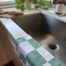 Cloak SAGE 13 X 13 Luxury Microfiber Cleaning Cloths Sage 4 Pack Premium Checkered AllPurpose Microfiber Towels For Cleaning Glass Kitchens Bathrooms Automotive Plies 4 Sage - Sage - View 5