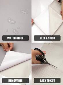 1 件奢华白色背景大理石图案自粘壁纸适用于电视墙、客厅、卧室、现代简约风格 3D 立体墙面装饰自粘家居墙面装饰、装修贴纸可撕墙板、墙纸、壁纸墙贴房间装饰 - 白金 - 查看 9