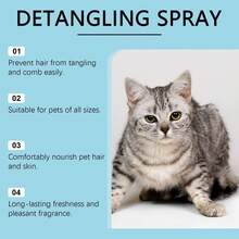 Pet Detangling Spray, Cleaning Smooth & Fluffy Coat Care Spray For Pets - White - View 7