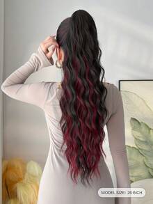 ZURO 26 Inch Long Wavy Synthetic Hair Ponytail Extension, Heat Resistant Fiber, Suitable For Women & Girls, Party & Daily Use - Piano Color - View 3