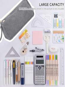 Kordfutteral, Stifteetui mit großer Kapazität, Kordstiftbox, Schul-Stiftbox, Büro-Schreibwaren-Box für Schule, Federmäppchen für Mädchen & Teenager, Kord
