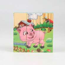 1pc 6 Jigsaw Animal World Farm Animals Puzzle Toys, Intellectual Enhancement Puzzle Toy Brings Intelligence Development And Happiness