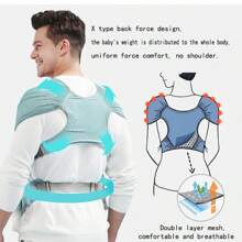 Canguru Ajustável para Bebê, Design Ergonômico Macio e Respirável, Assento de Quadril para Recém-Nascidos e Bebês, Mochila de Tecido de Tela