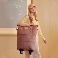 1pc Travel Luggage Bag With Wheels, Packing Bag Carry-On Tote With Zipper And Handle Foldable Storage Suitcase Moving Packaging Bag Fitness Storage Bag Durable & Lightweight,6 Colors And 3 Sizes Available - Multicolor - View 2