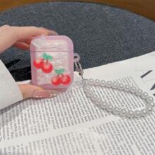 Ốp lưng màu kem họa tiết hoa anh đào đính ngọc trai, ốp bảo vệ dễ thương tương thích với Apple. - Nhiều màu - Xem 9