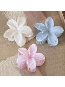 12pcs/Pack Big Size 3.14 Inch Dopamine Tie-Dye Daisy Flower Hair Clips, Sweet Floral Crown Barrettes For Ponytail/Bun