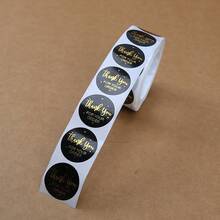 500pcs/Roll Black Pink Thank You For Your Order Sticker 1inch Small Business Packaging Seal Label - 1inch/2.5cm - View 5
