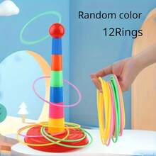 1 套彩色多场景套圈游戏套装，风格活泼有趣，采用耐用的塑料材质，多种规格的套圈+各种目标塔组合形状，细节包括互动式套圈塔组件（部分组件随机发货）。 - 彩色 - 查看 13