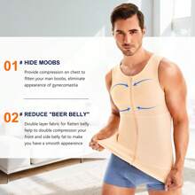 TAILONG Compression Shirts For Men Undershirts Slimming Body Shaper Waist Trainer Tank Top Vest With Zipper