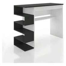 Elite Gaming Computer Table – Compact Desk With Side Niches – Ideal For Study, Work Or Games – Assorted Colors - Blanco y Negro - Ver 2