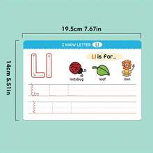 1 Set Reusable Tracing And Wipe Educational Flashcards, Featuring Letters And Numbers With Audio, Dry-Erase Handwriting Practice Tools, For Learning ABC Through Activities - Multicolor - View 4