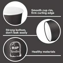 10/20/40pcs 9oz 30th Birthday Party Cups Death To My 20s Birthday Party Decorations - RIP To My Twenties Party Cups 30th Birthday Party Disposable Tablewares Supplies - 30 Year Old Birthday Party Favors For Women Men 30th Birthday Decorations - 20th - View 4