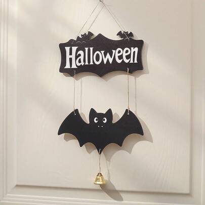 万圣节门口挂饰套装，1 件可爱蝙蝠、恐怖南瓜、鬼魂、蜘蛛和铃铛，室内外派对墙壁装饰