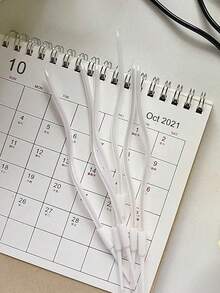 6pcs/12pcs Pearlescent White Curved Candles For Birthday Party Cake Decoration - Pearlescent White - View 7
