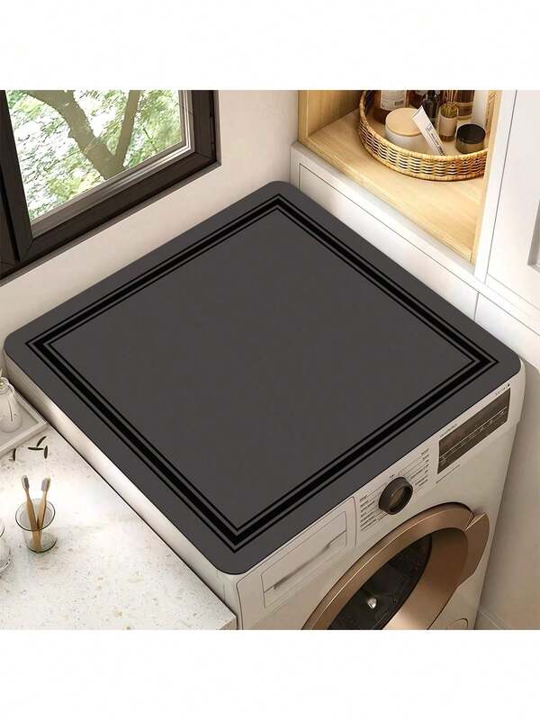 1pc Washer Dryer Dust Cover Mat, Water-Absorbing Table Mat, Fridge Mat, Microwave Dust Cover, Soft Diatomite Drainage Mat, Anti-Slip Strong Water-Absorbing Wear-Resistant Dish Mat, 19.7*23.6 Inch Modern Washer & Dryer Top Cover, Suitable For Laundry Room And Kitchen,Kitchen Decor,Household Items