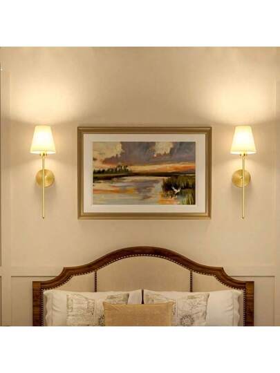 Sets Of Gold/Black Wand Lamps, Vintage Industrial Bathroom Vanity Lamps Wit Lampshades, Bedrooms, Living Rooms, Corridors, Kitchens (Excluding Verlichting Sources) view 6