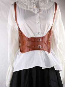 1 件女式黑色紧身胸衣弹性腰带腰带可拆卸肩带腰部训练器配件女士适合西部牛仔女牛仔乡村服装复古黑色腰带女式紧身胸衣腰带，腰部训练器腰部塑形，用于腰部瘦身和收腹控制万圣节服装 - 黑色 - 查看 15