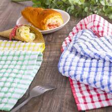 5pcs/Set Large Fabric Cloths, Dish Towels, Table Cloths, Colorful Plaid Fabrics, Absorbent Wet Wipes, Kitchen Cleaning Cloths, Reusable Napkins (Random Colors)