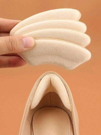 2pcs/Set Anti-Slip Heel Grips, Loafer Shoes Heel Protector, Magic Tool For Leather Shoes, Half Size Insoles, Heel Cushion Pads With Printed Pattern, For Women