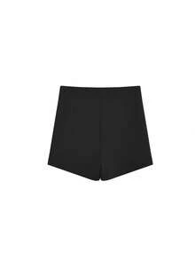 大码女式高腰加厚弹力短裤、休闲紧身裤/紧身裤，适合秋冬 - 黑色 - 查看 6