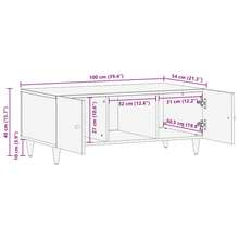 Couchtisch 100x54x40 cm Massivholz Mango - Braun - Übersicht 9