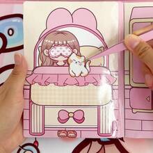 1 libro de pegatinas suavizantes en capas - Juguetes sensoriales para aliviar el estrés, pegatinas lindas para diarios y pegatinas de regalo - Multicolor - Ver 9