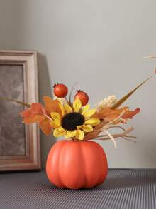 1 件 7.8 英寸（高）仿真南瓜秋季家居客厅卧室感恩节丰收节万圣节派对桌面装饰家居装饰万圣节装饰秋季装饰房间装饰秋季装饰