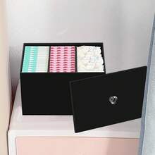 Tampon Box For Bathroom, Tampons And Pads Storage Holder, Women Period Organizer Container, Black,8207606 - Blue - View 6