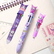bandai 1 pennenset met 10 kleuren in de vorm van een cartoonfiguur (1 pen met 10 kleuren), schattige creatieve etui met tandpasta in de vorm van een kat, leuke organizer voor op het bureau van een student, cadeaudoos voor kantoorbenodigdheden, cartoonbalpen, set van 10 balpennen - snel drogende inkt, medium punt, leuke set kantoorbenodigdheden, geschikt voor tieners, krabbels, markeren, leuke etui, terug naar school