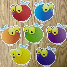 可擦苍蝇拍卡片、空白卡片、幼儿园拍手游戏、蒙特梭利教育、DIY学习卡、教育用品、返校 - 彩色 - 查看 6