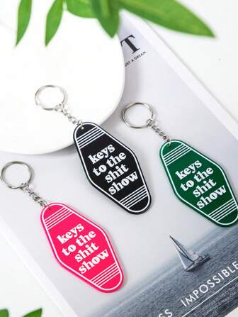 1pc Acrylic Motel Key Chain - Retro Red & Green Design, Great For Backpacks, Gifts, Bag Accessories | Vintage Motel Logo | Acrylic Keychain Car Accessories Cute Goth Y2k