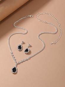 3 件装水钻水滴装饰首饰套装皇家万圣节