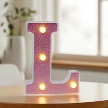 1個 16cm 創意家居裝飾 LED 粉色字母燈，室內桌面裝飾 0-9 數字燈，字母跑馬燈，婚禮求婚週年紀念生日派對裝飾字母與數字燈，女孩臥室裝飾字母燈 - 深粉紅色 - 查看 18