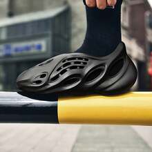 Foam Runners For Unisex Hollow Sports Shoes Shoes Slip-On Beach EVA Sandals Foam Runner Outdoor Water Shoes Casual Walking Shoes For Girls & Boy Shoes - Black - View 6